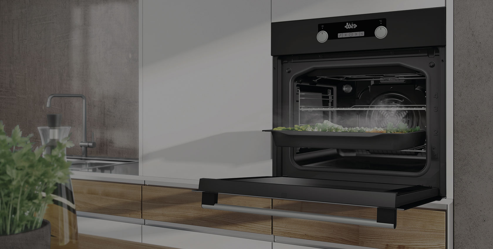 Hisense Horno empotrable Aspecto de acero inoxidable con funci/ón de limpieza Pyrolyse.