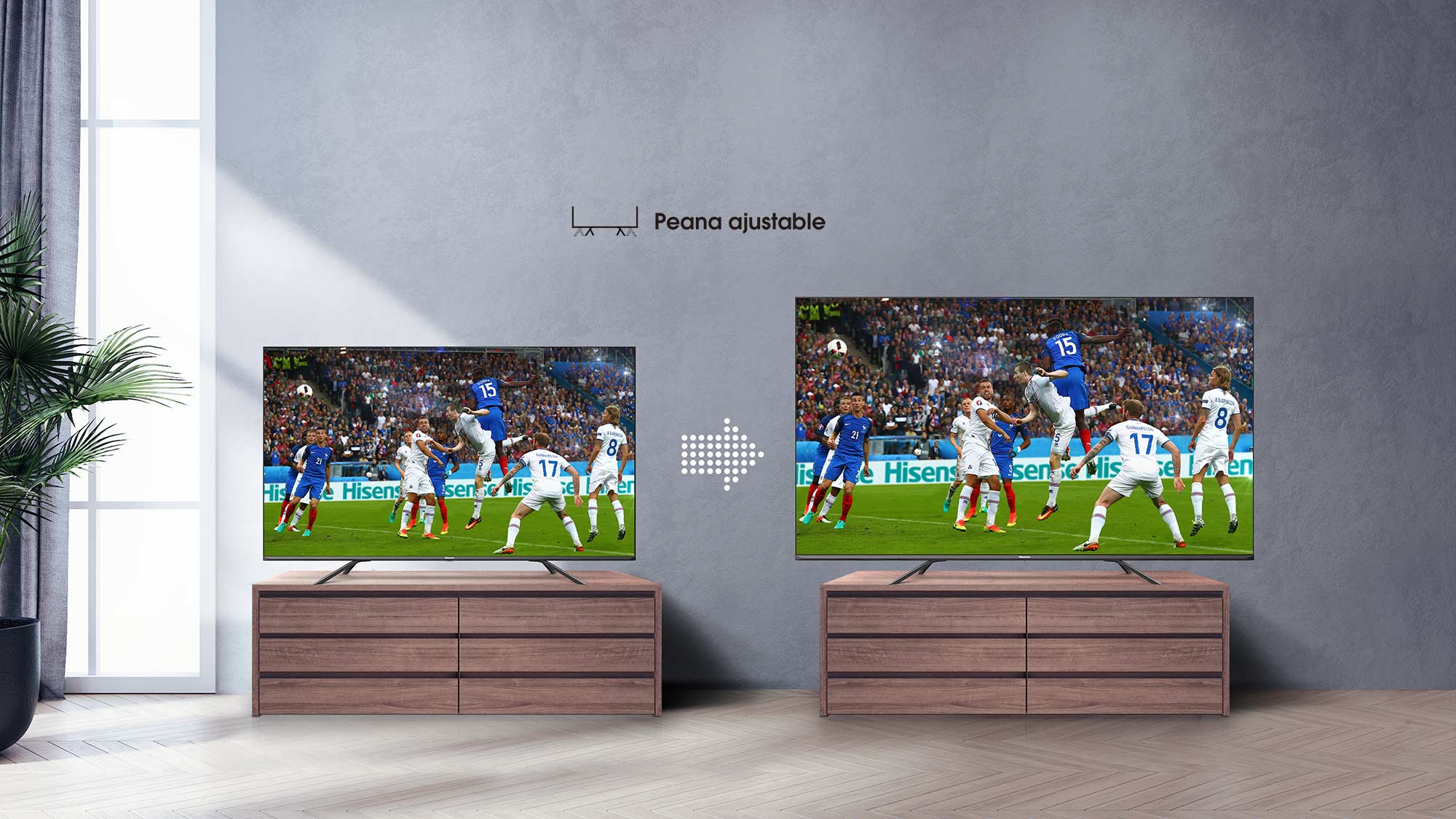 UHD TV Variable Feet Position Hisense