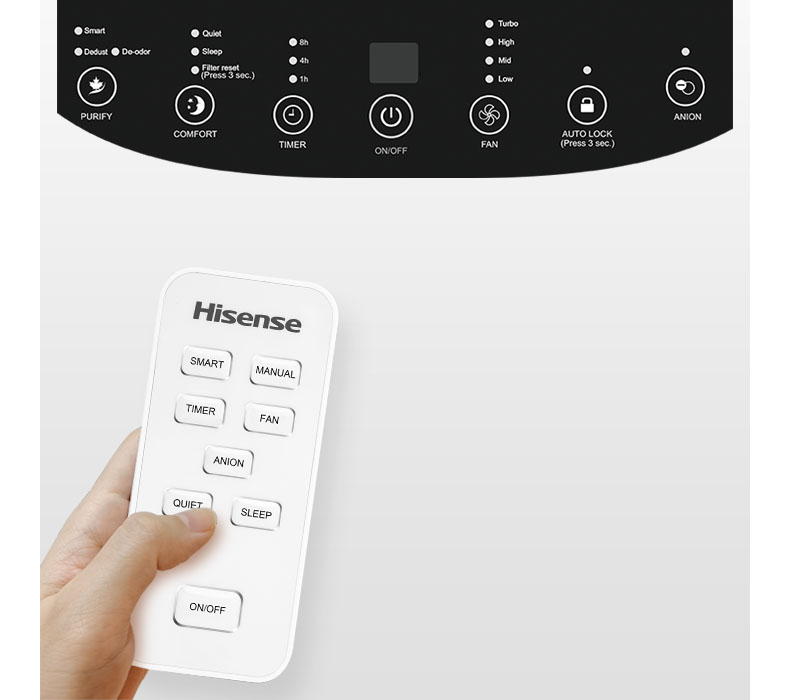 Purificador con funciones útiles y seguras Hisense