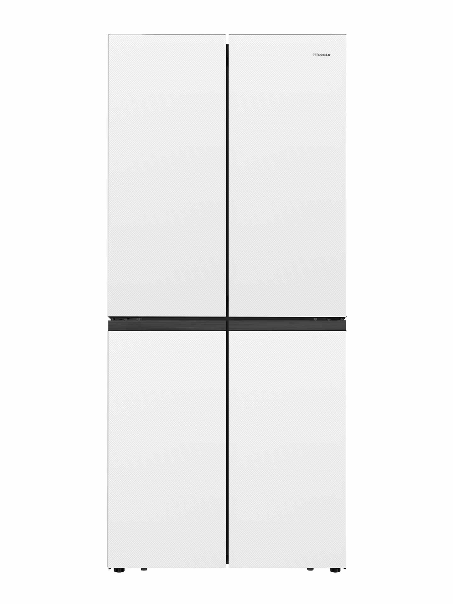 Hisense - RQ563N4GW1 – Frigorífico Americano 4 Puertas, Clase F , 454L, Cristal Blanco