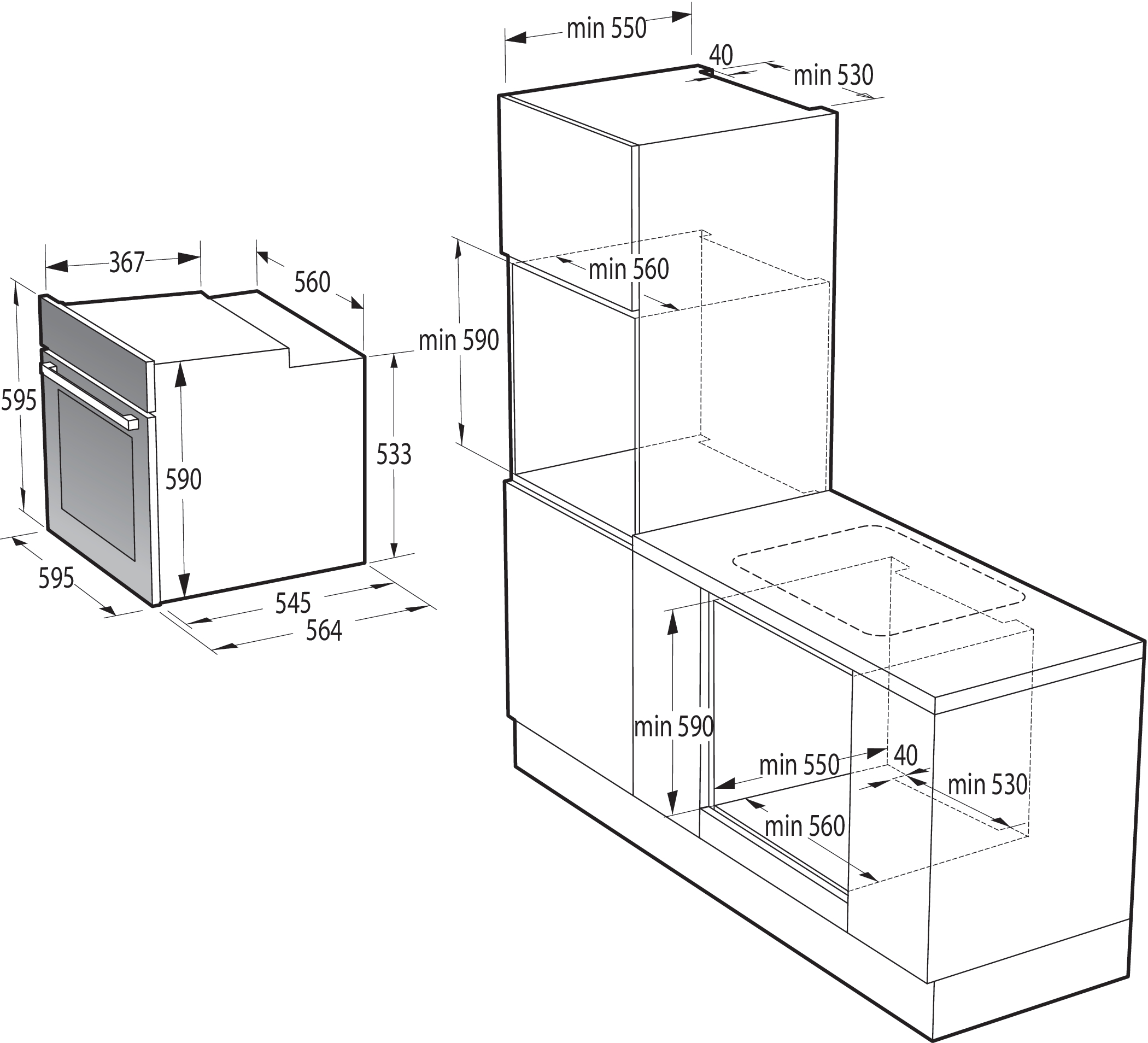 Hisense - BI62216AX – Horno Hidrolítico, Clase A, 77L, Gris Inox