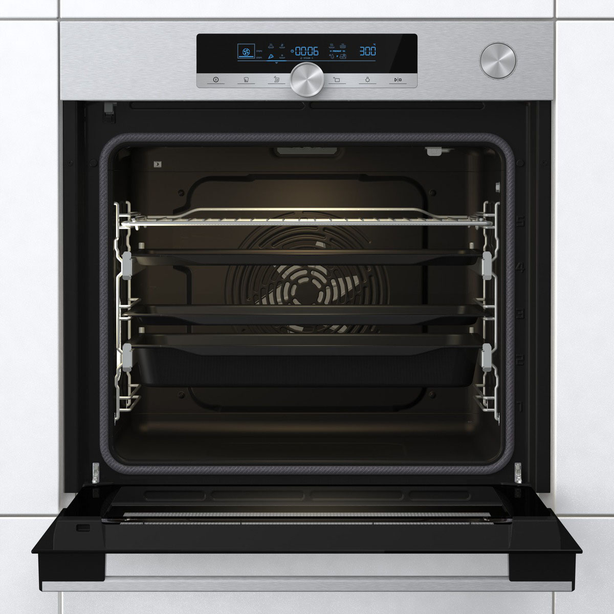 Hisense - BSA66334PX – Horno Pirolítico, Cocción Vapor Con Depósito, Clase A+, 77L, Inox