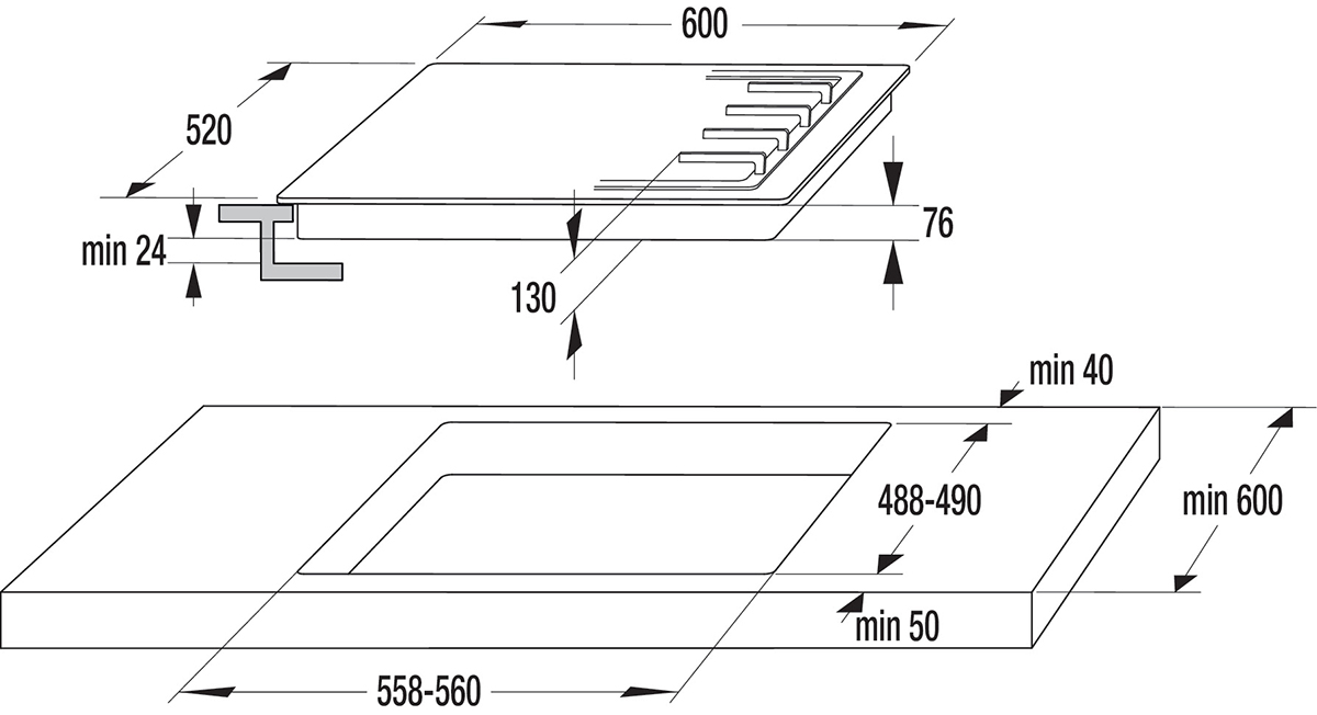 Hisense - Gas 4 Zonas GM663X 60cm