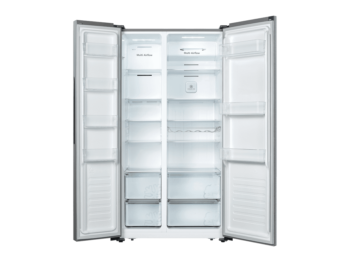 Hisense - RS677N4BIE – Frigorífico Americano Side By Side, Clase E , 519L, Inox