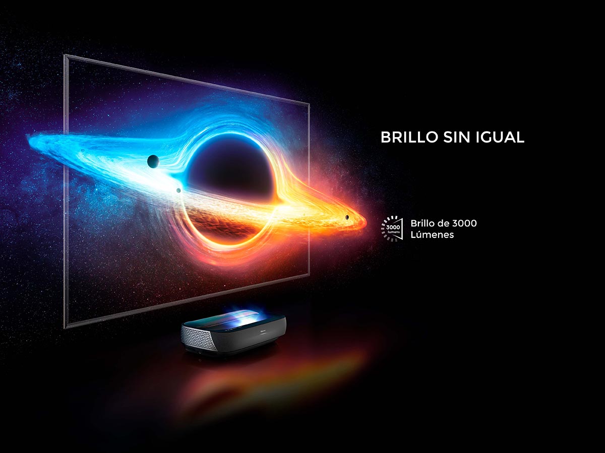 3000 lúmenes de brillo y la pantalla ALR Laser TV Hisense