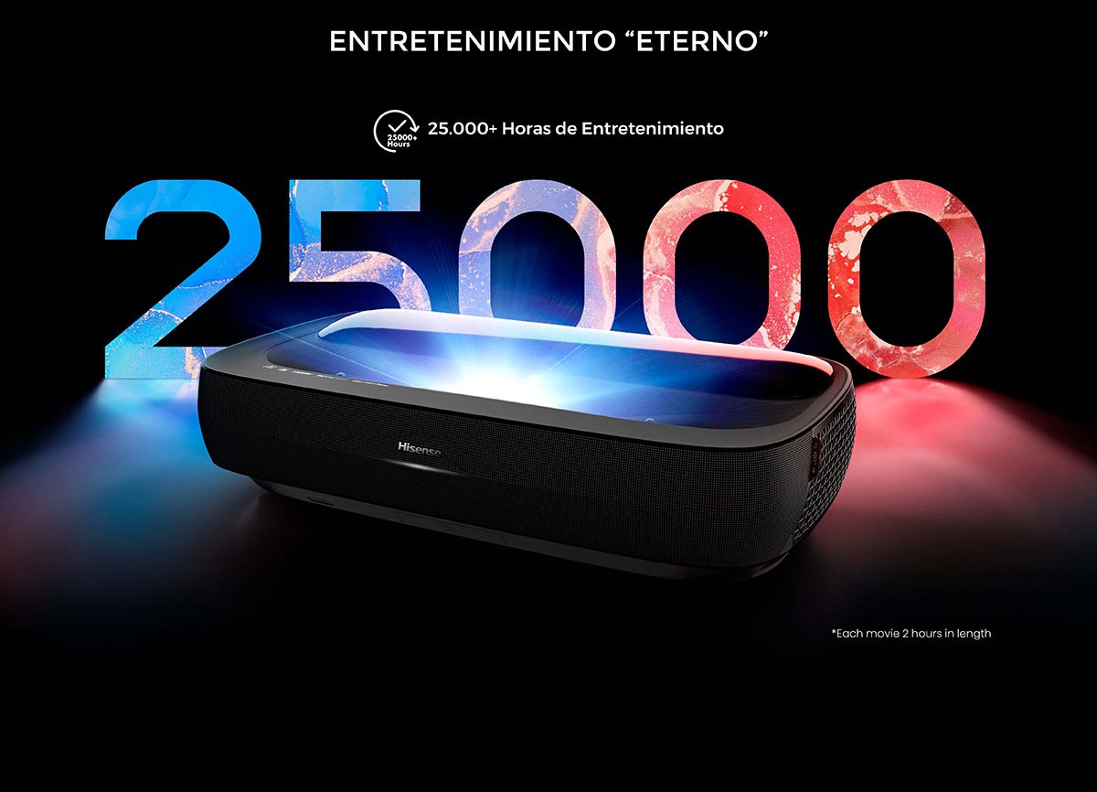 Tecnología X-Fusion ™ 25.000 horas de entretenimiento Laser TV Hisense