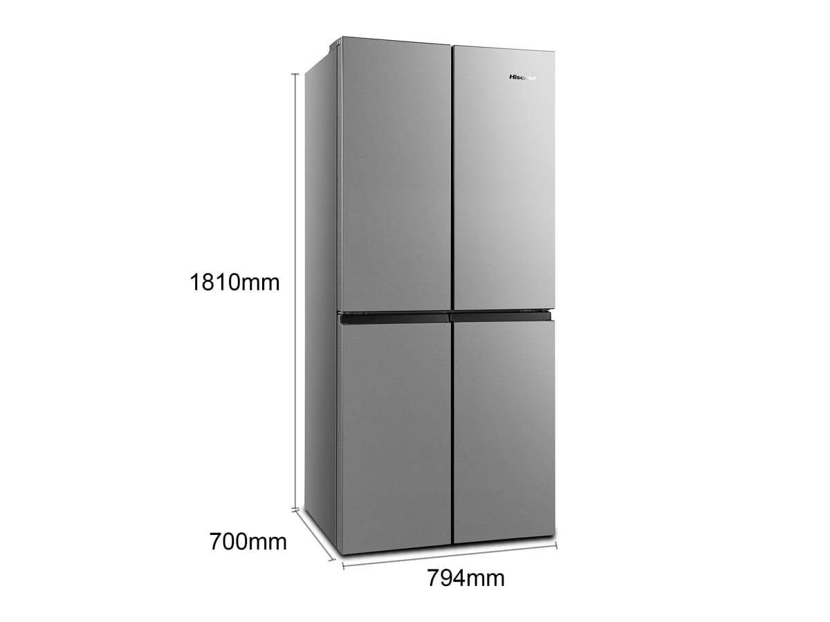 Frigorifero Combinato Hisense RQ563N4SI2 Cross Door – NoFrostPlus, Compressore Inverter, 454L (frigo 294L, Freezer 160L), 181 Cm, 40 DB, HolidayMode, SuperCool