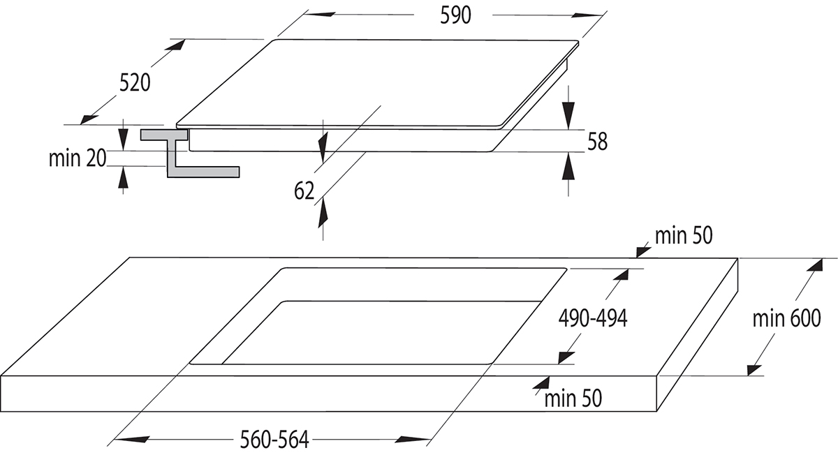 Hisense - Inducción 3 zonas I6331CB 60cm