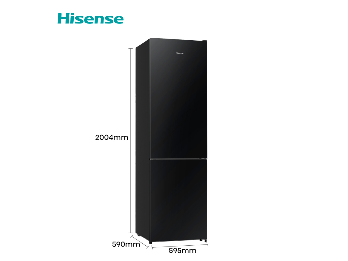 Hisense - RB440N4GBD – Frigorífico Combi 2 Puertas, Clase D , 336L, Cristal Negro