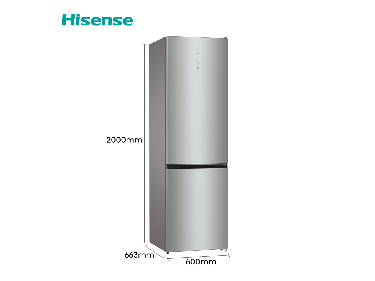 Hisense - RB470N4SIC – Frigorífico Combi 2 Puertas, Clase C , 361L, Inox