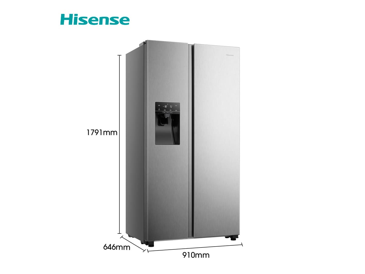 Hisense - RS650N4AC2 – Frigorífico Americano Side By Side, Clase E, 499L, Inox