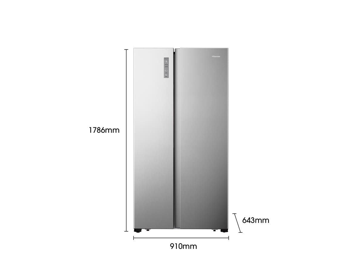 Hisense - RS677N4BIE – Frigorífico Americano Side By Side, Clase E , 519L, Inox