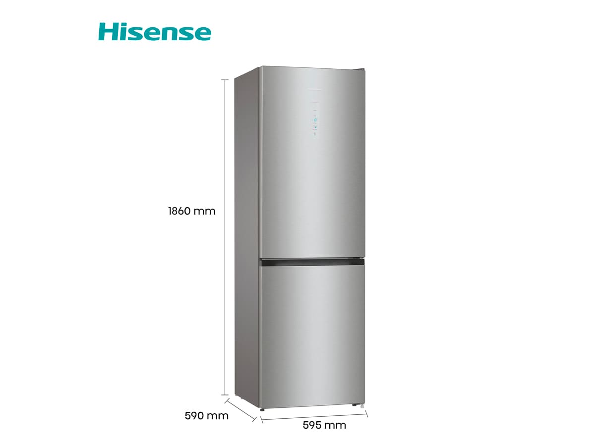 Hisense - RB390N4CCD – Frigorífico Combi 2 Puertas, Clase D , 304L, Inox