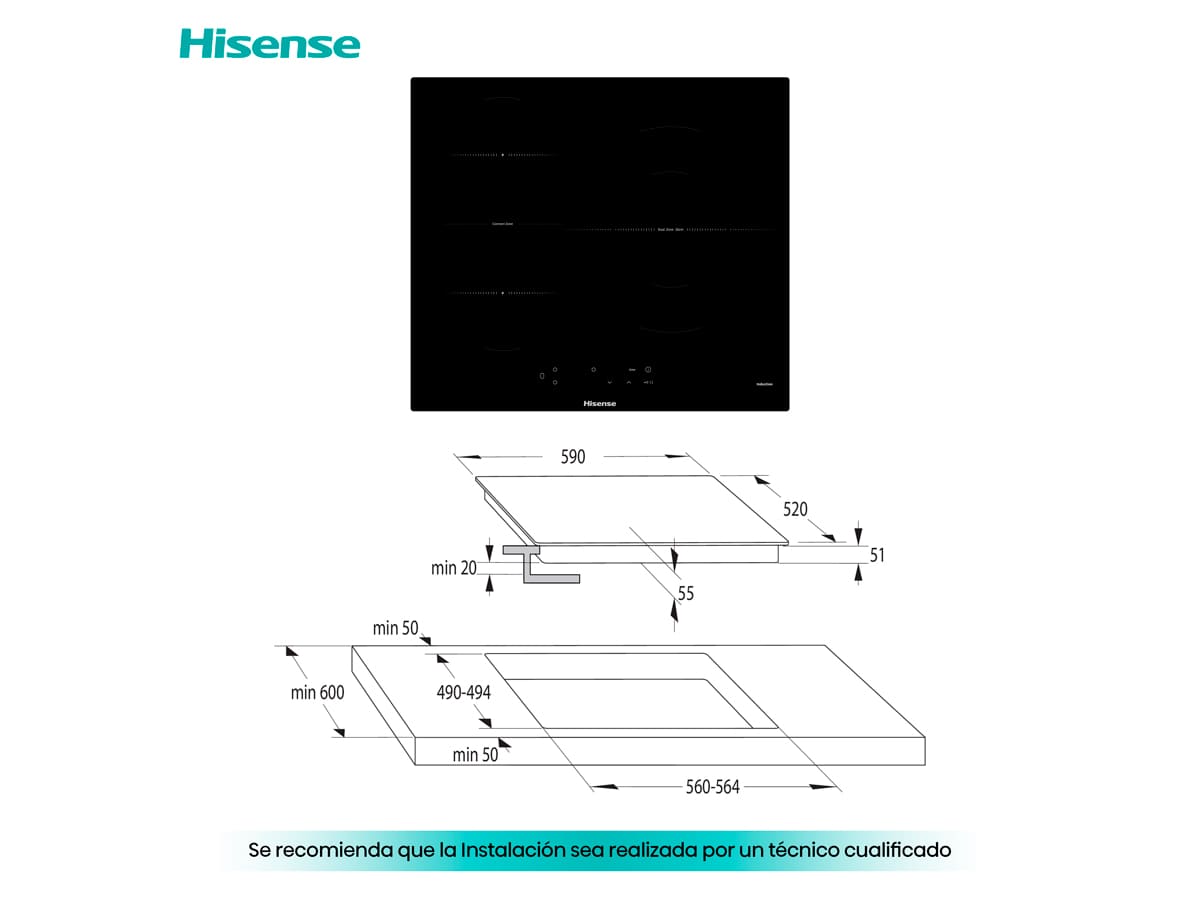 Hisense - Inducción 3 zonas I6337C 60cm