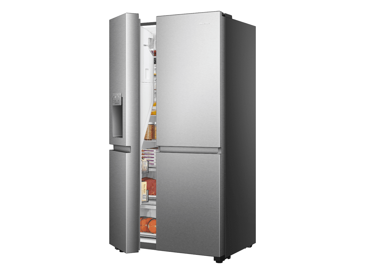 Hisense - RS818N4TIE – Frigorífico Americano Side By Side, Clase E , 632L, Inox