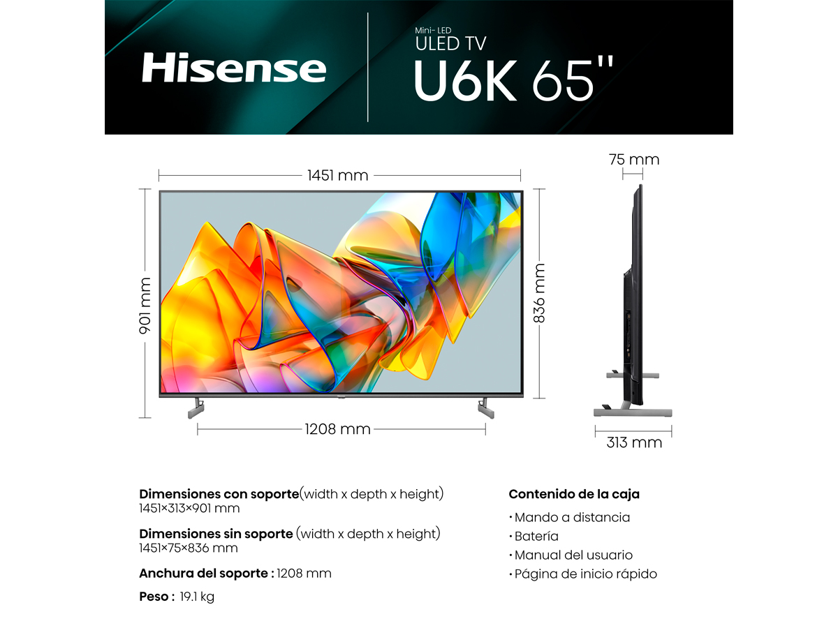 Hisense - TV Mini-LED 65U6KQ