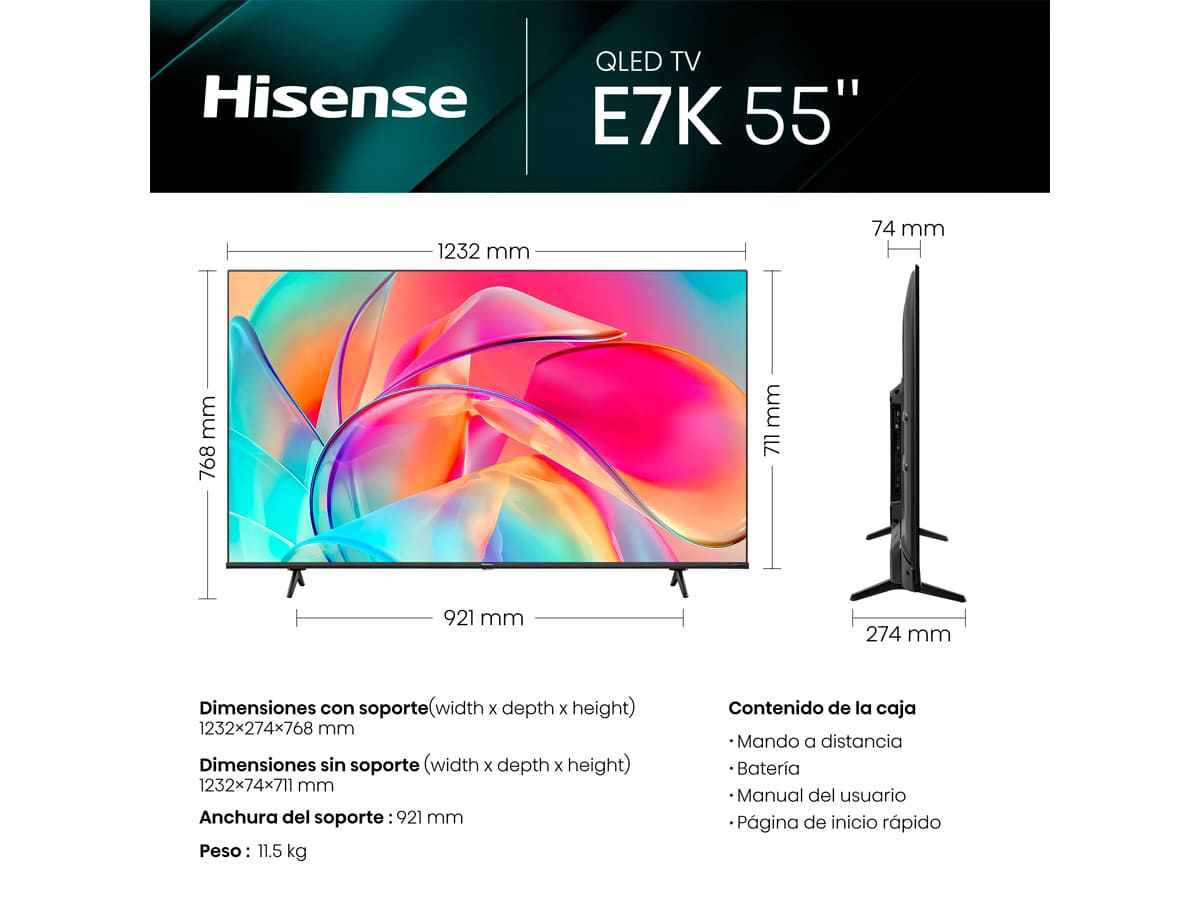 Hisense - TV QLED 55E7KQ