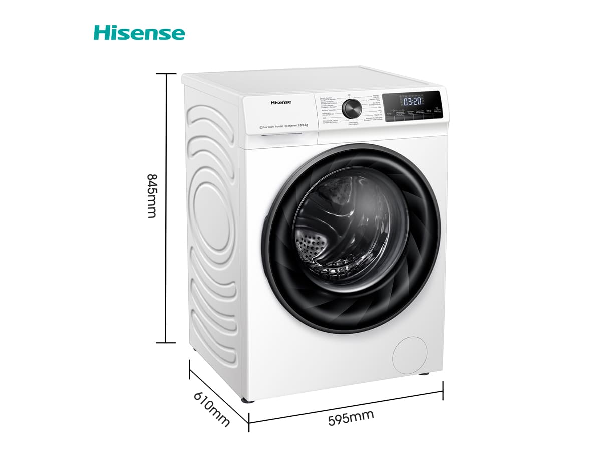 Hisense WDQA1014EVJMW - Lavadora Secadora 2 en 1 con Vapor, Conectividad  Wifi, Carga Frontal 10 Kg Lavado, 6 Kg de Secado, 1400 rpm, Motor Eficiente  Inverter, Sistema Antibalanceo, Puerta XL : : Bricolaje y  herramientas