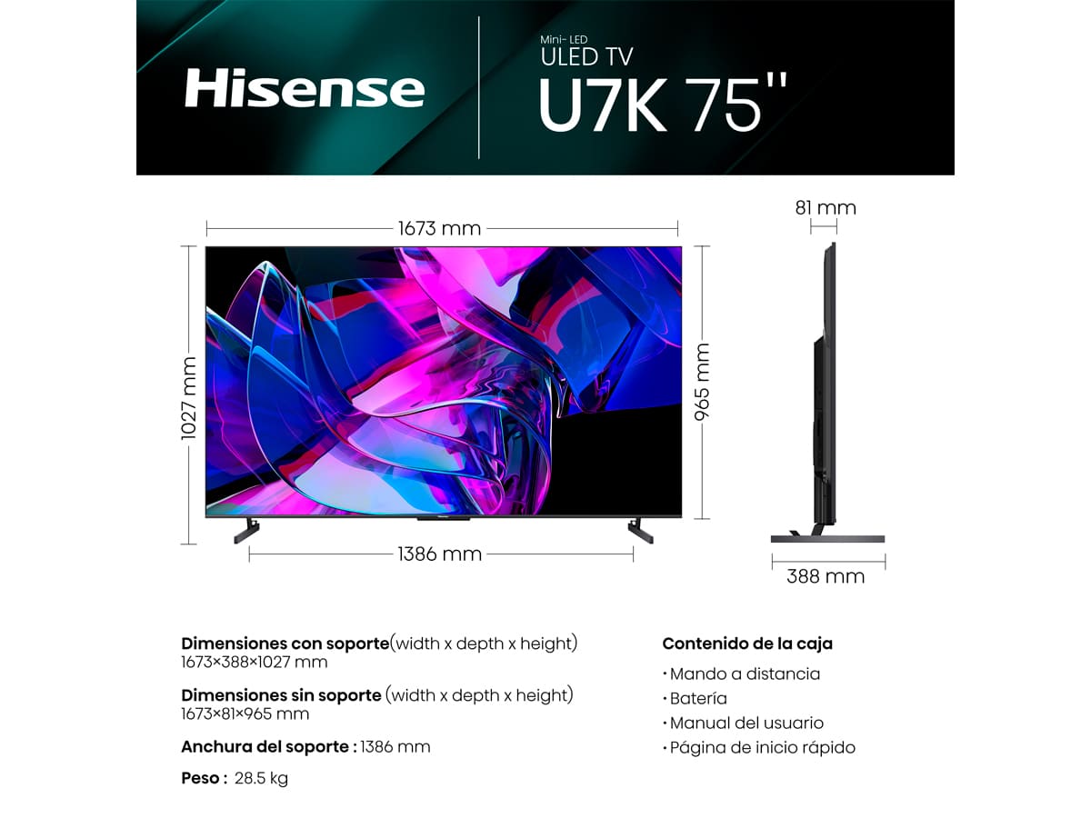 Hisense - TV Mini-LED 75U7KQ