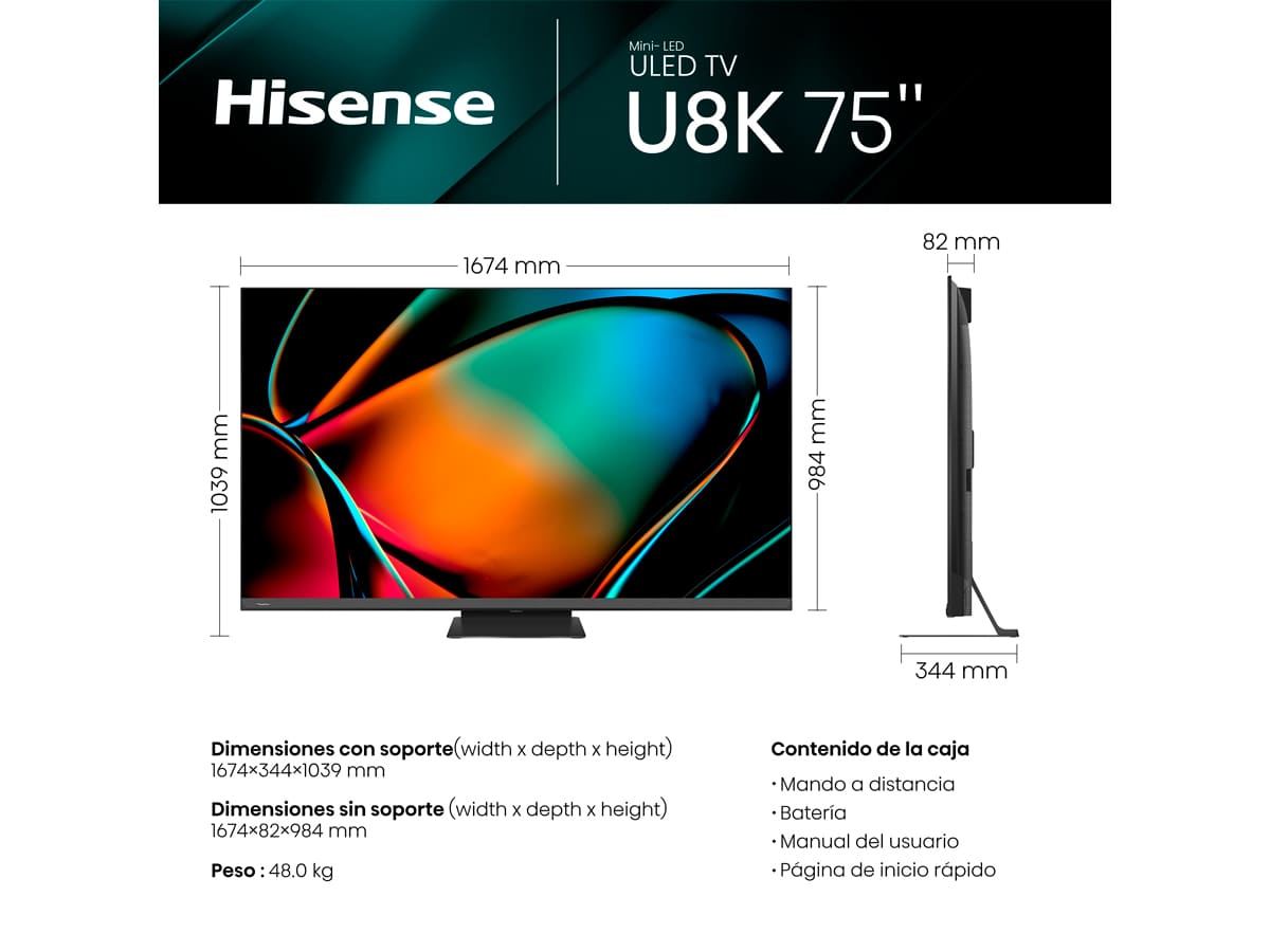 Hisense - TV Mini-LED 75U8KQ