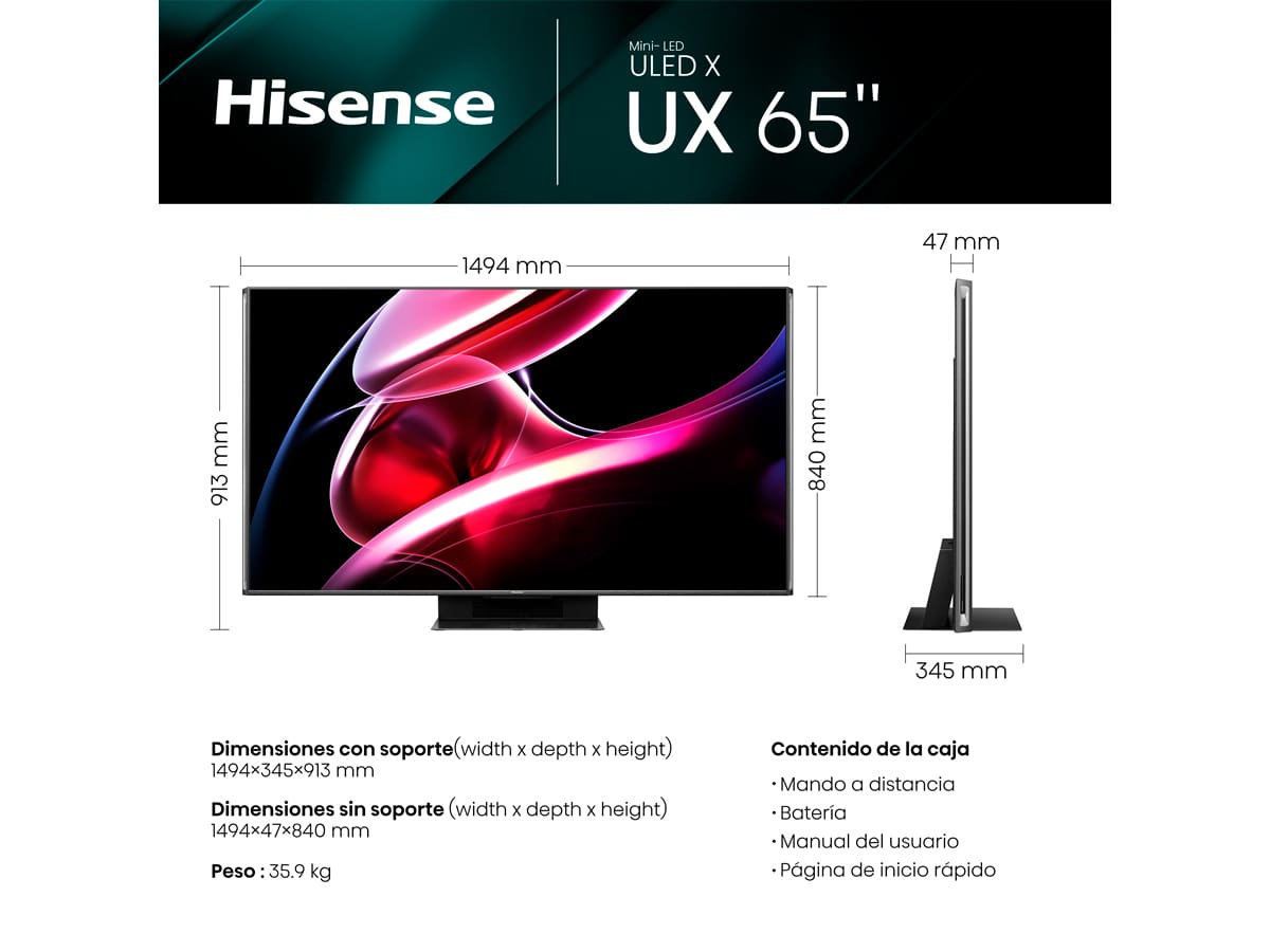 Hisense - TV Mini-LED 65UXKQ