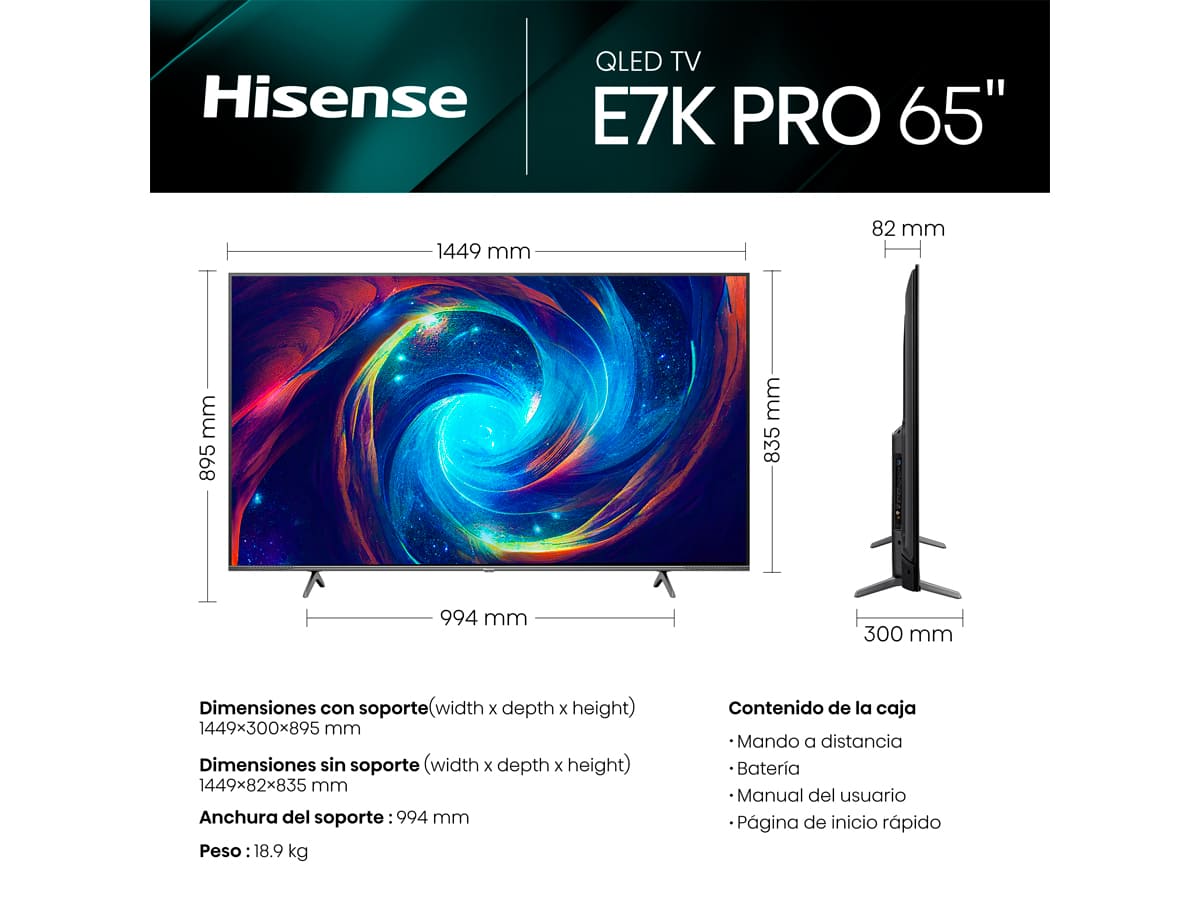 Hisense - TV QLED 65E7KQ Pro
