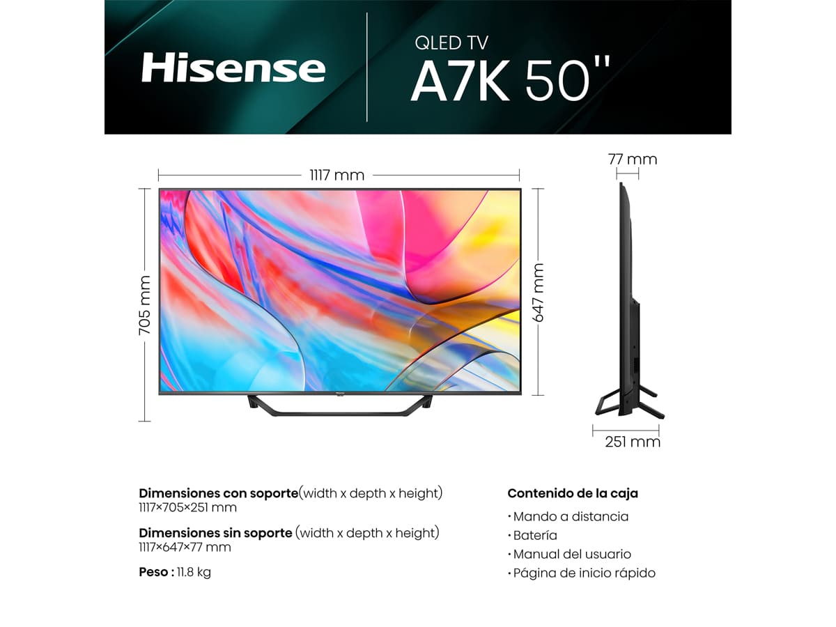 Hisense - TV QLED 50A7KQ