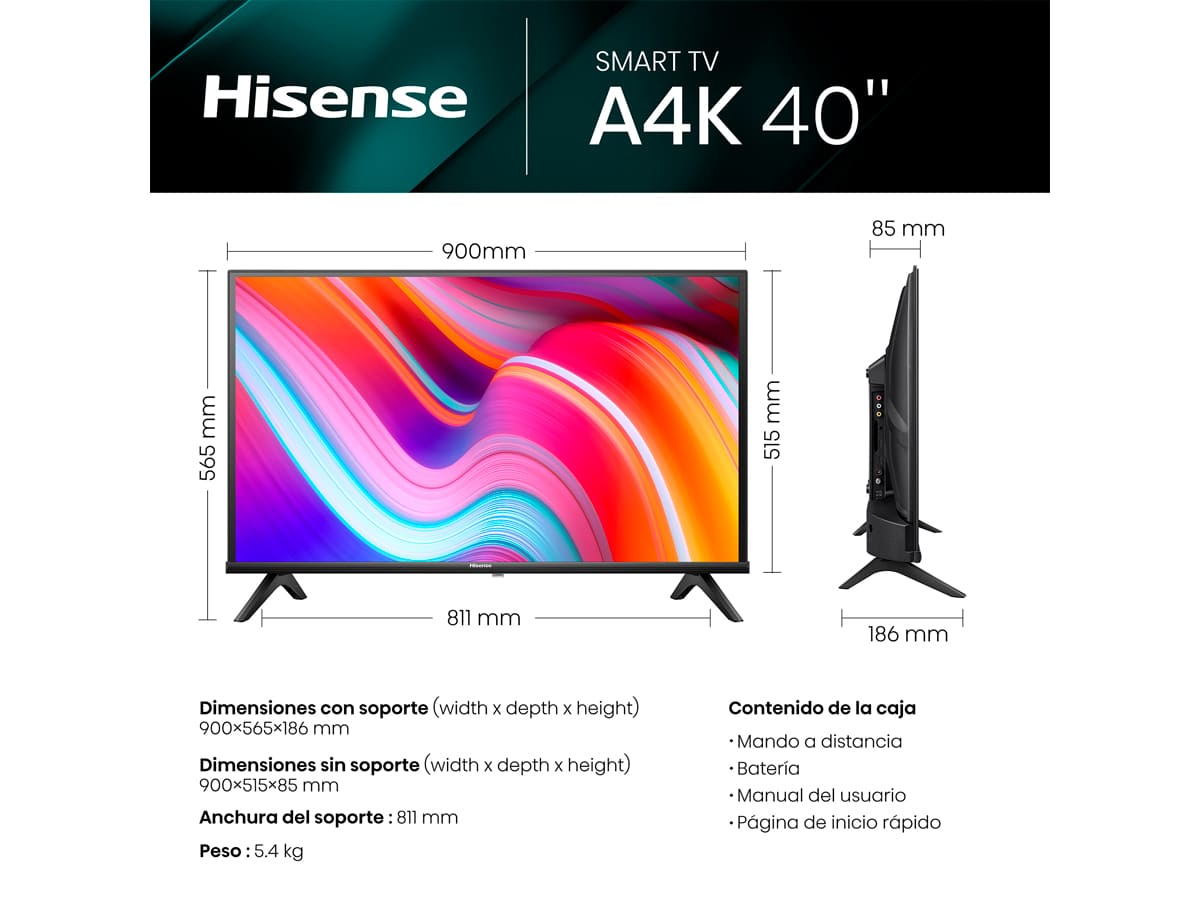 Hisense Televisor inteligente Smart TV LCD Clase 2K Full HD de 40 pulgadas  con frecuencia de movimiento de 120 modos de juego compatible con Alexa y