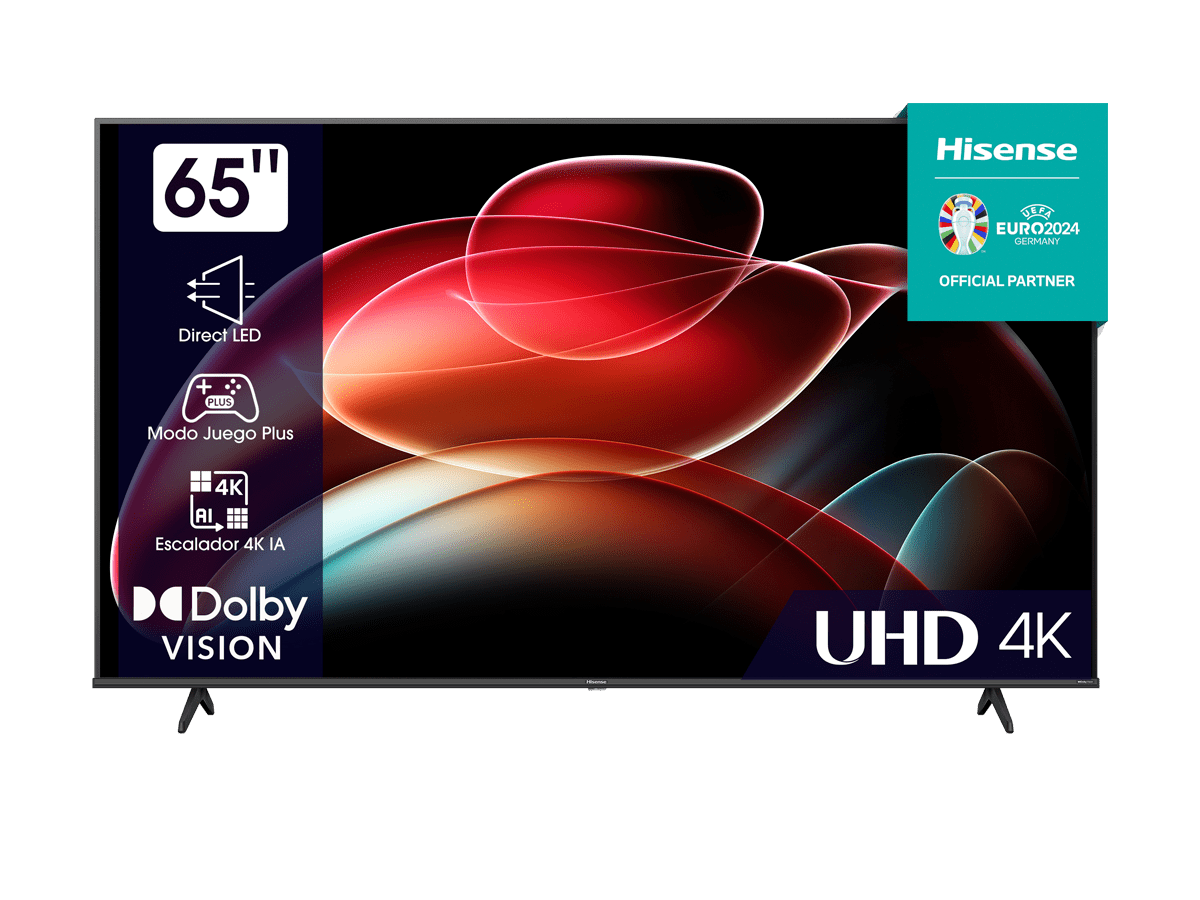 Hisense UHD 4K Smart TV 65" A6K, Dolby Vision, Modo Juego, Direct Led