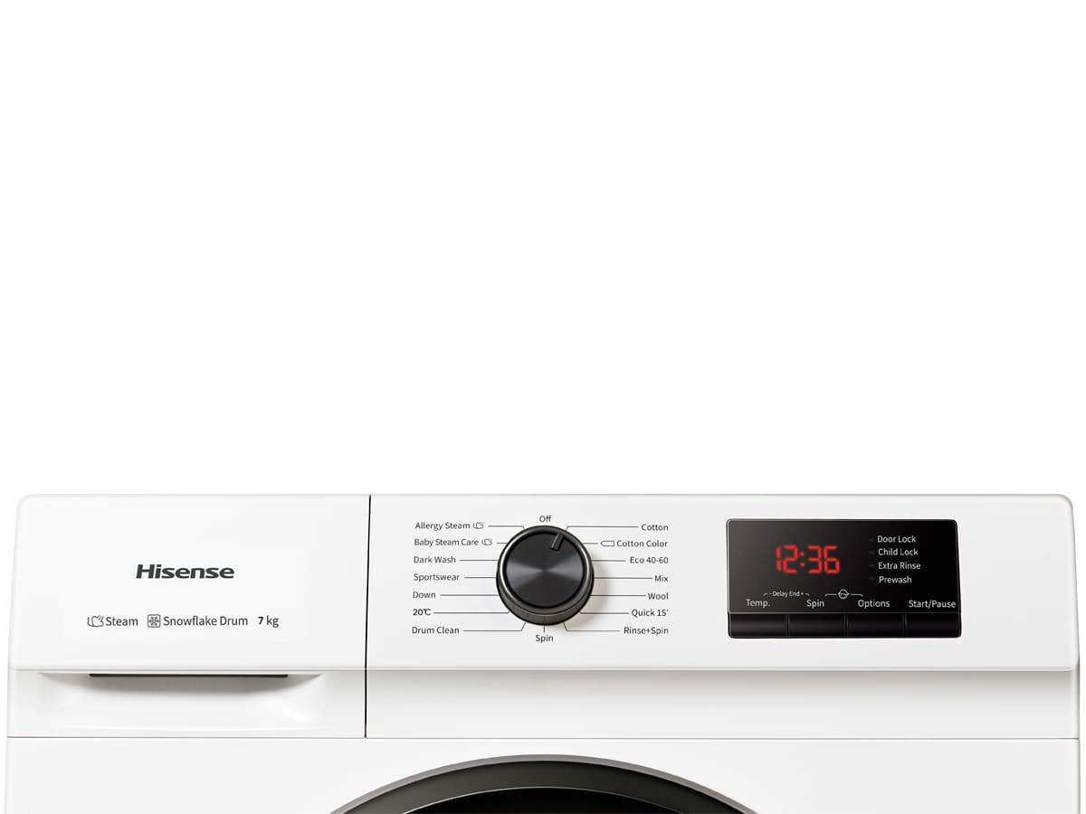 Hisense - WFVB7012EM – Lavadora, Clase D, 7 Kg , 1200 rpm, Blanco