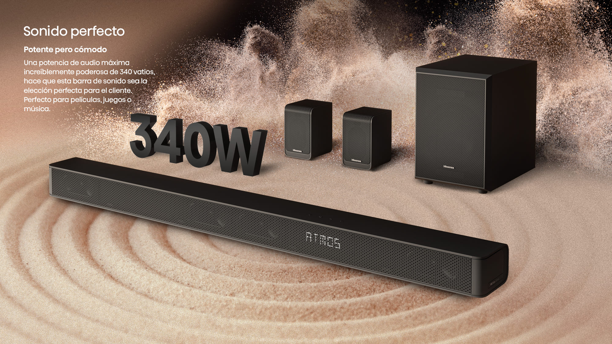 Soundbar Hisense AX5100G, EzPlay, Dolby Atmos, DTS: X, Subwoofer