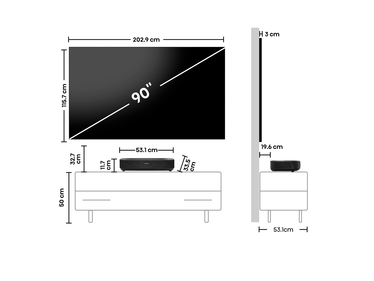 Hisense - Láser TV 90L5HD 90″