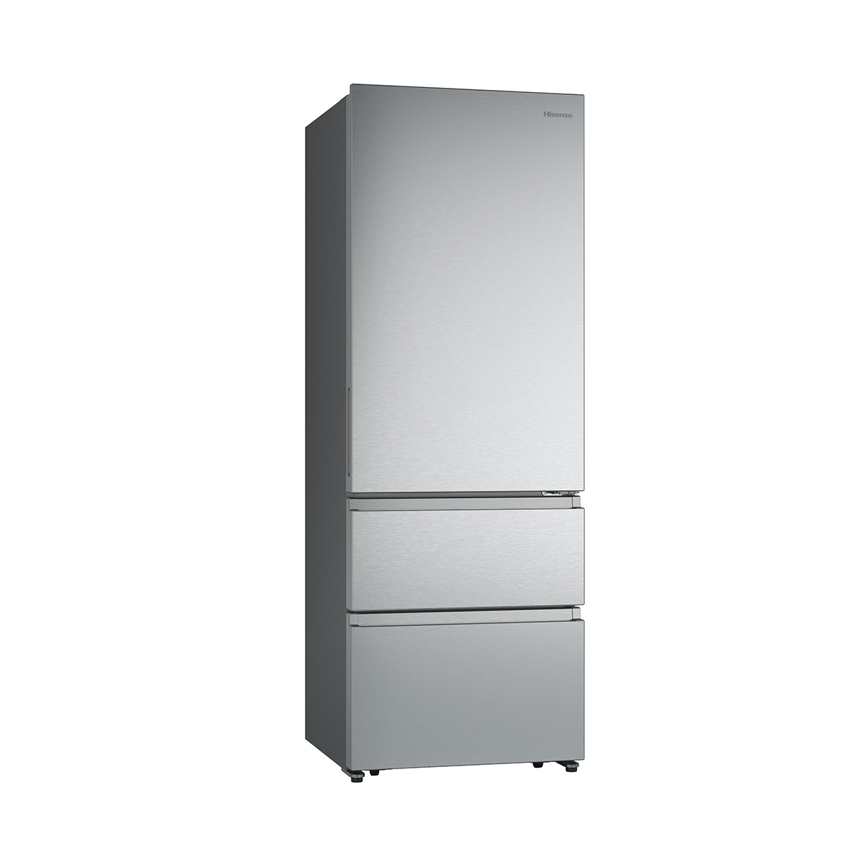 Hisense - RT641N4AIE – Frigorífico Combi 3 Puertas, Clase E , 493L, Inox