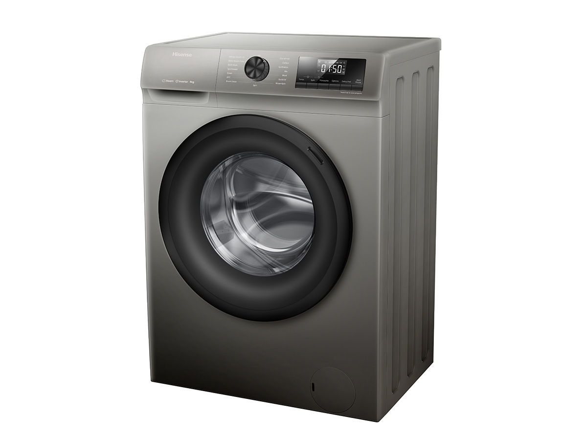 Hisense - WFQP8014EVMT – Lavadora, Clase A, 8 Kg, 1400 rpm, Gris