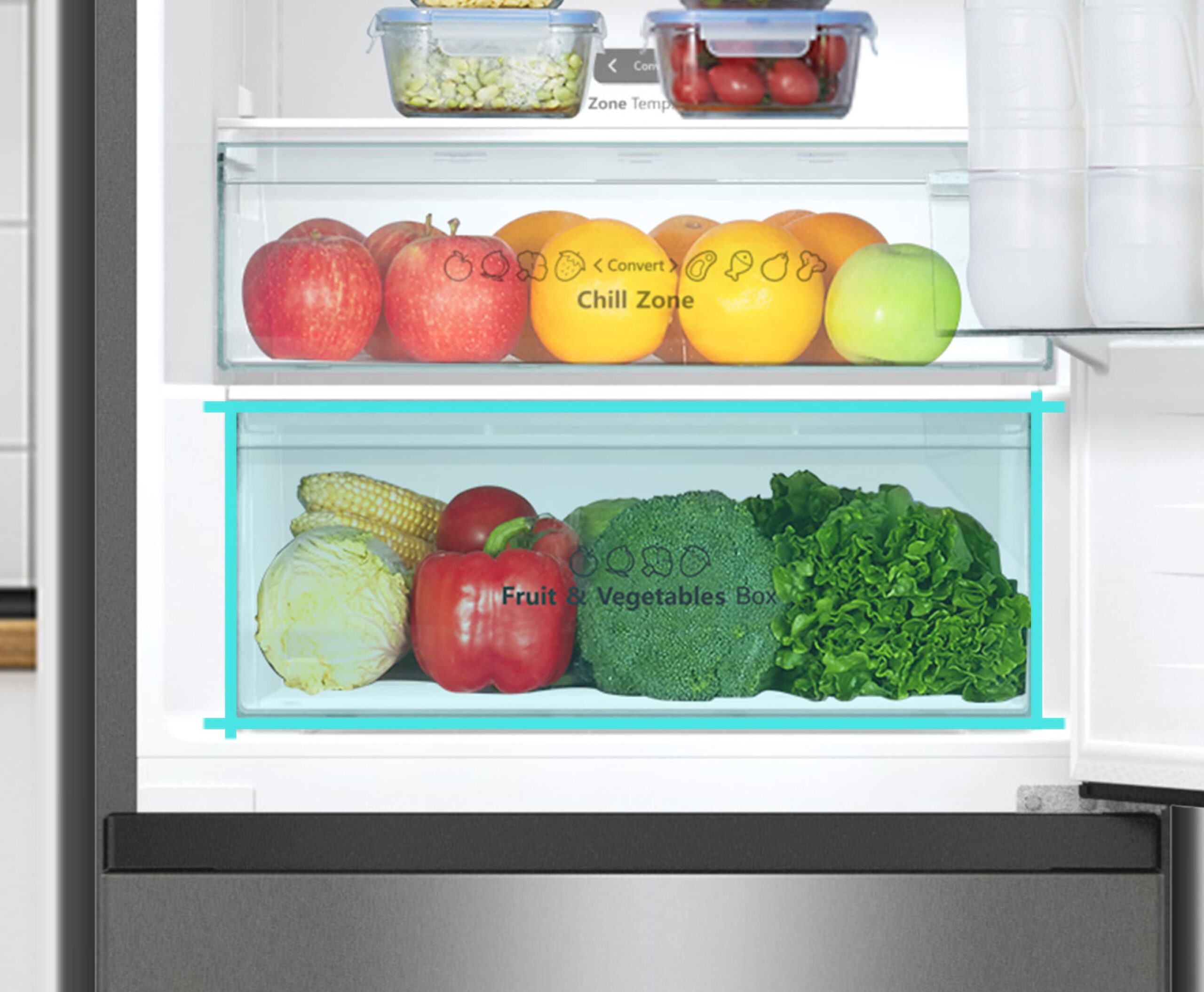 Cajón de Frutas y Verduras con Control de Humedad