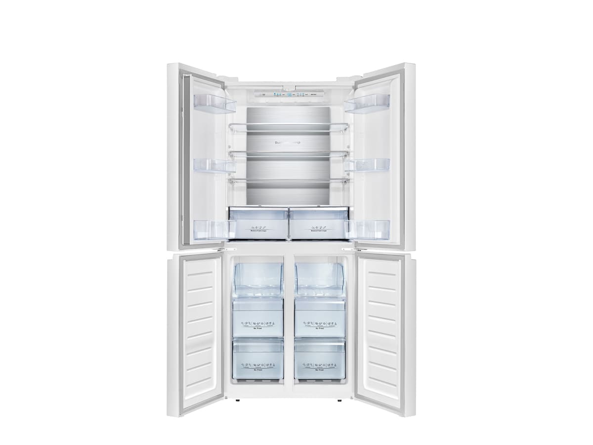 Hisense - RQ563N4GW1 – Frigorífico Americano 4 Puertas, Clase F , 454L, Cristal Blanco