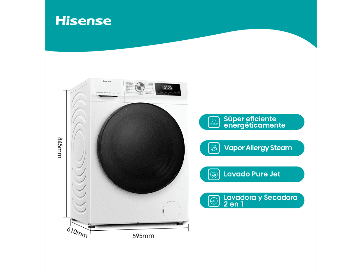 Hisense - Lavadora WFQA8014EVJMW