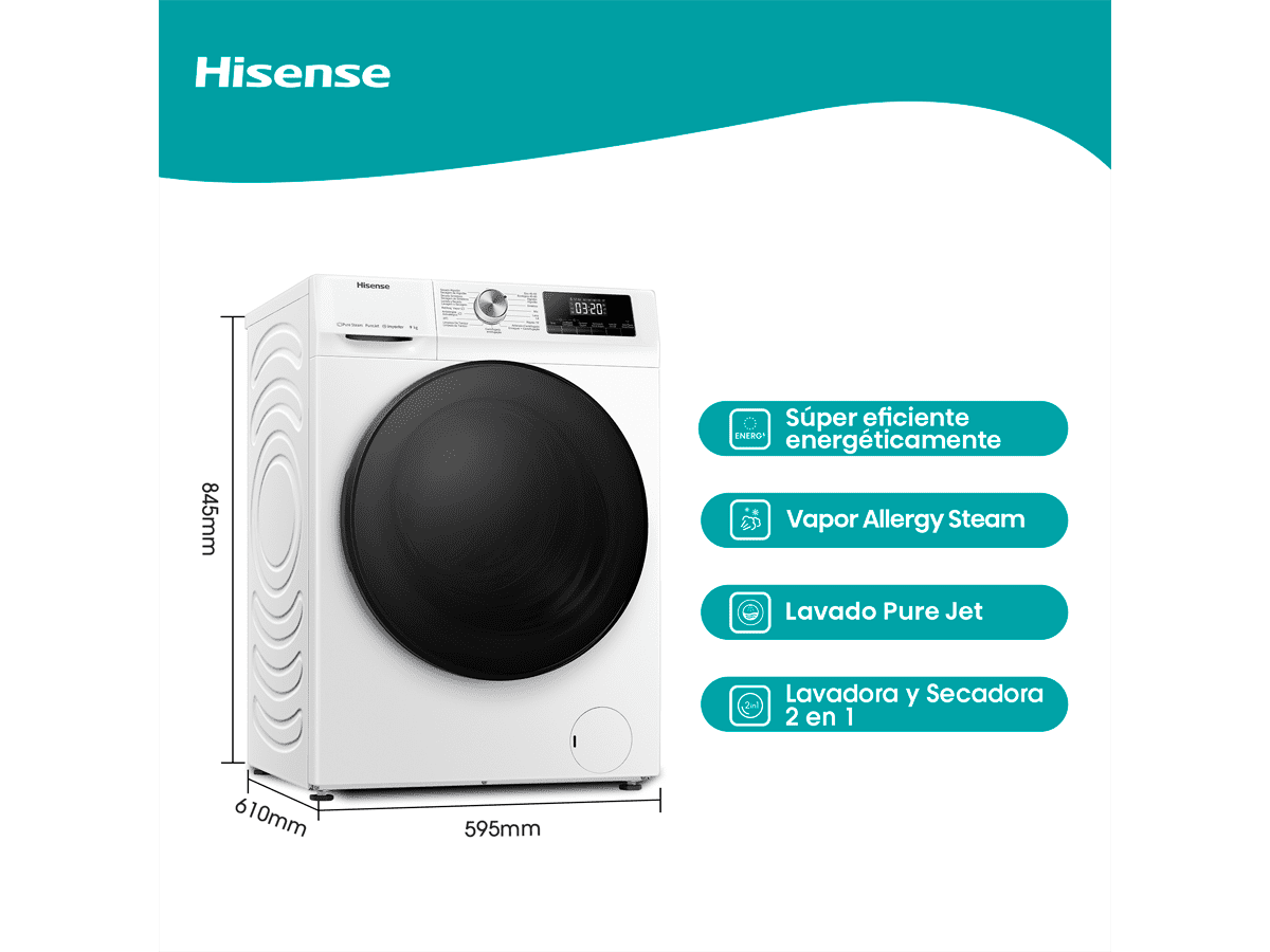 Hisense - Lavadora WFQA9014EVJMW