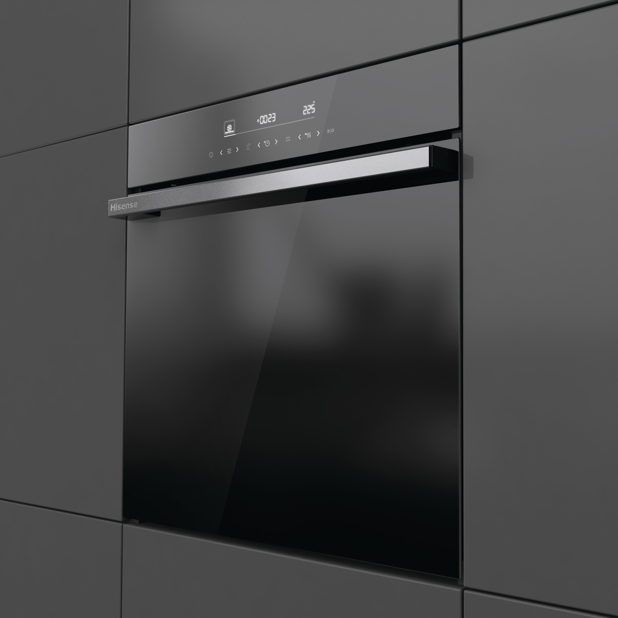 Hisense - BI65346PDBGWIFI – Horno Pirolítico, Clase A+, 77L, Cristal Negro