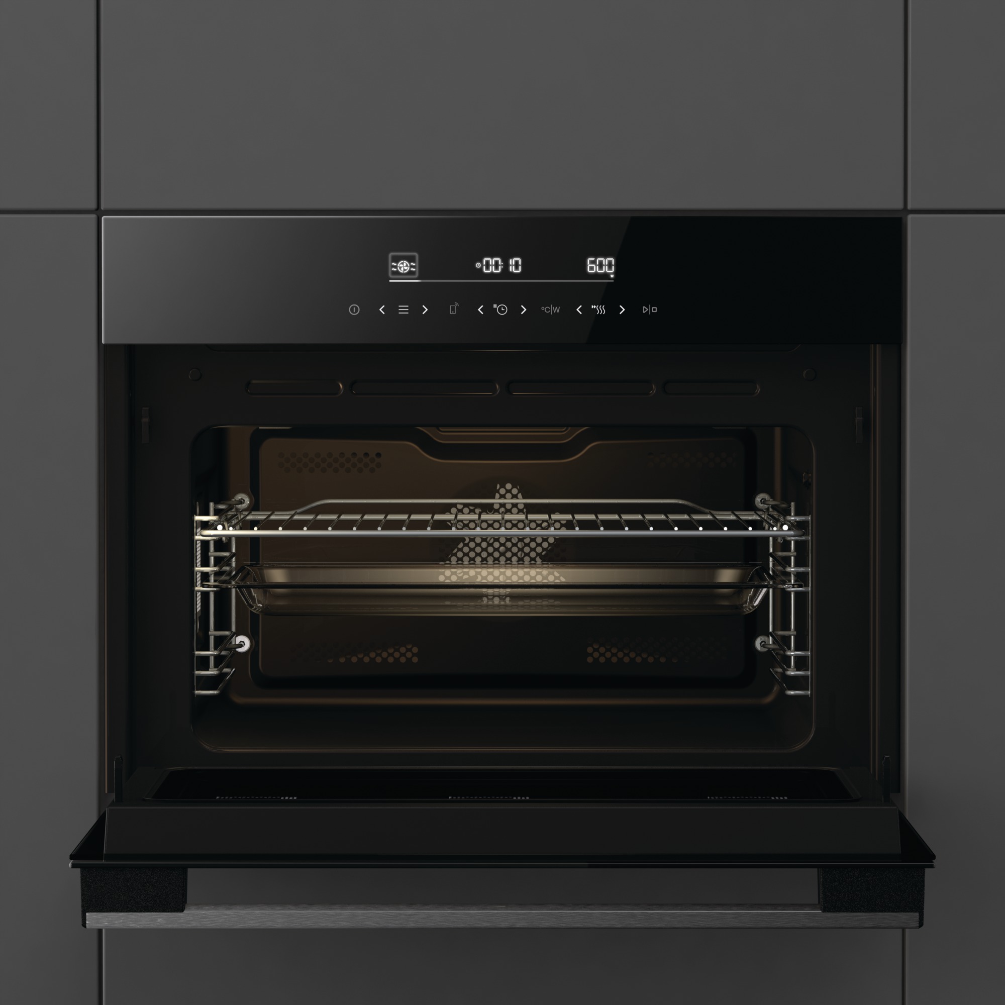 Hisense - BIM45342ADBG – Horno Combi, 50L, Cristal Negro