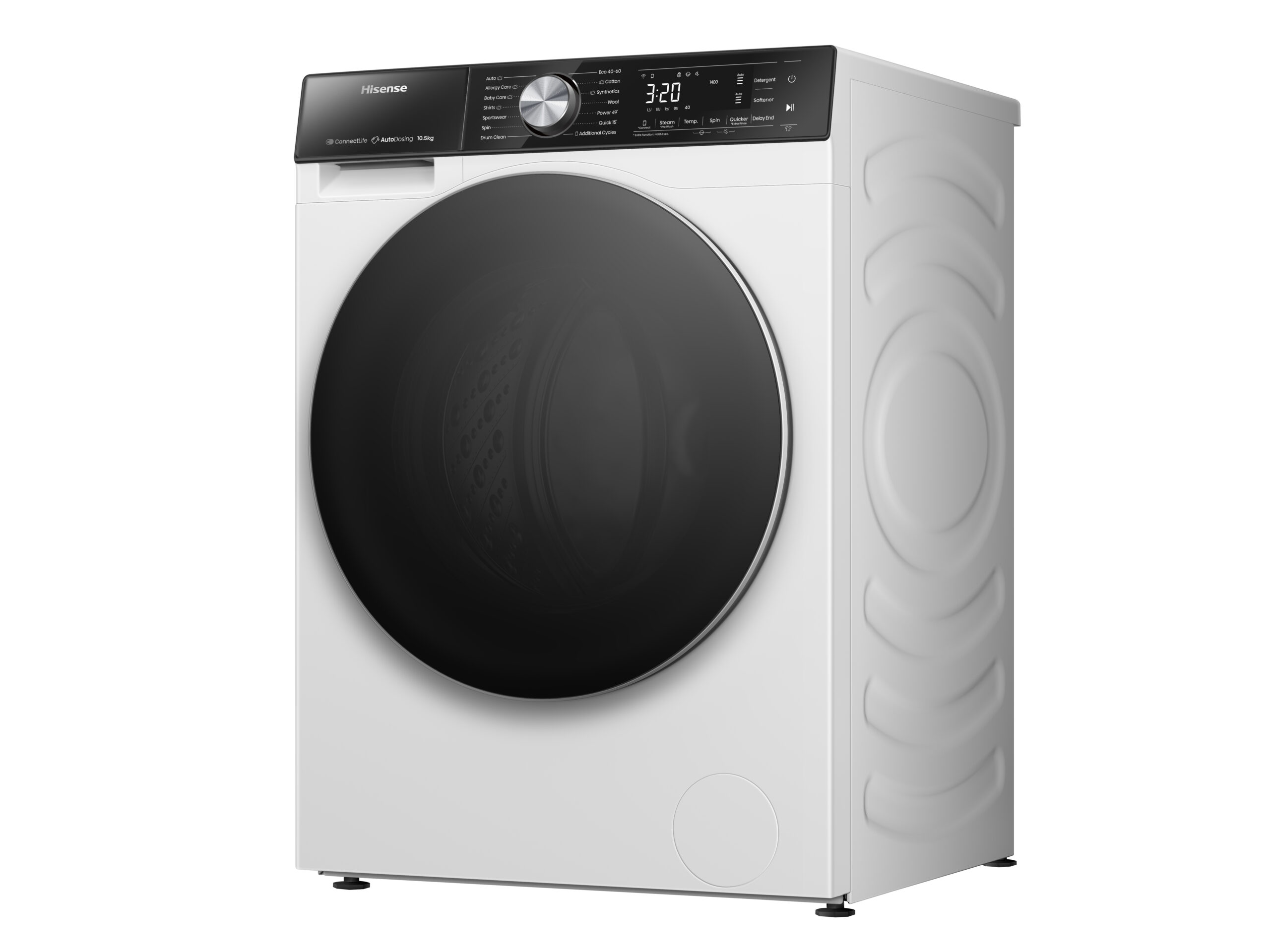 Hisense - WF5S1045BW – Lavadora, Clase A, 10,5 Kg, 1400 rpm, Blanco