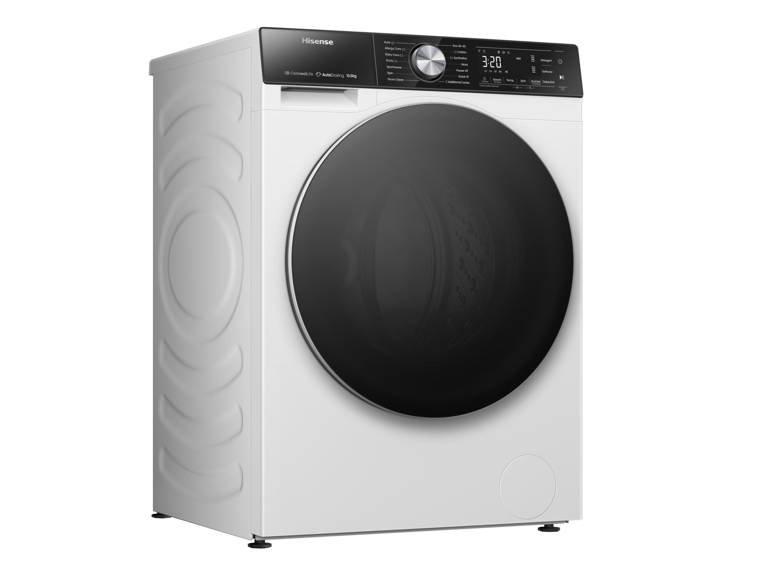 Hisense - WF5S1045BW – Lavadora, Clase A, 10,5 Kg, 1400 rpm, Blanco