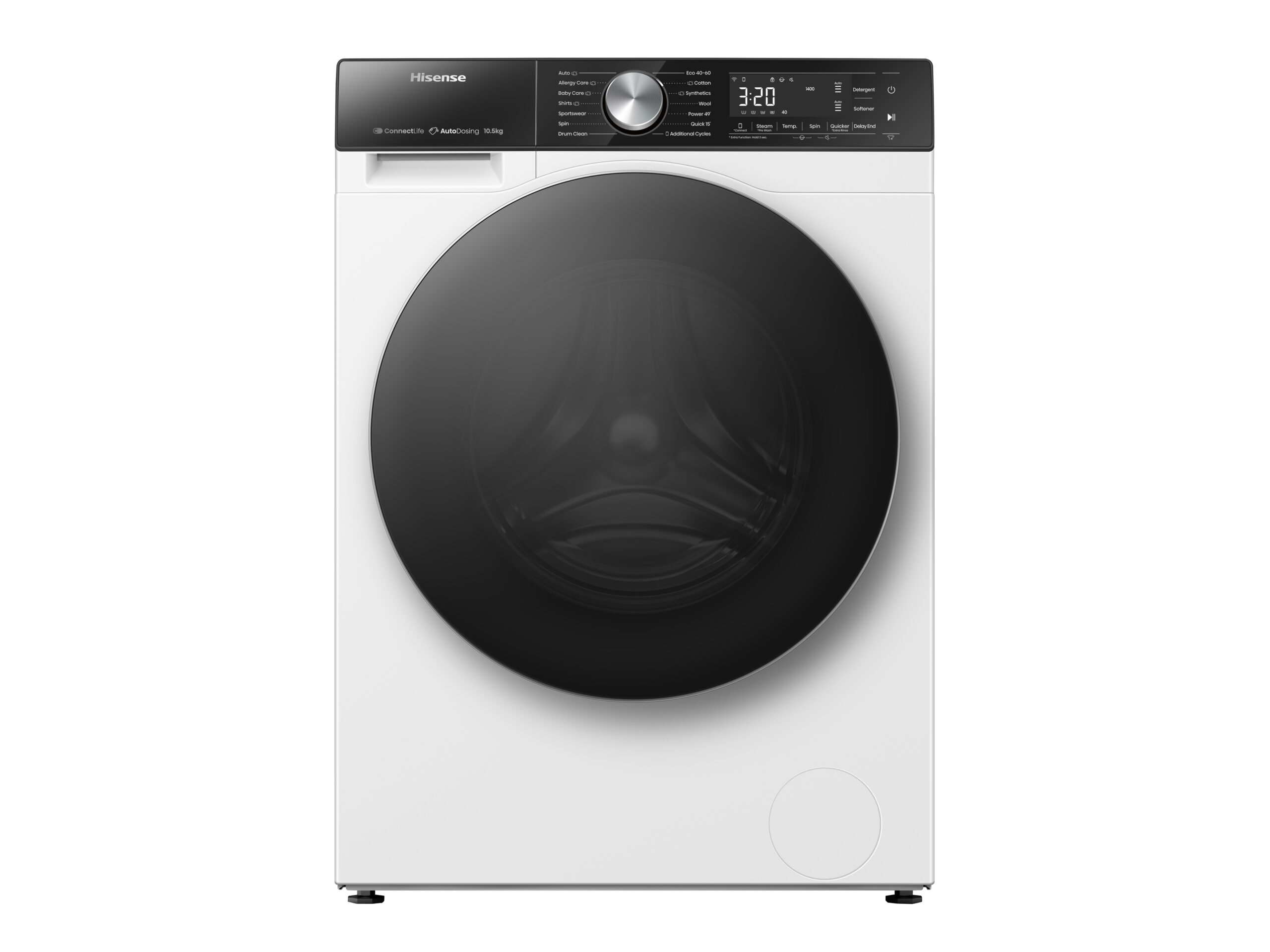 Hisense - WF5S1045BW – Lavadora, Clase A, 10,5 Kg, 1400 rpm, Blanco