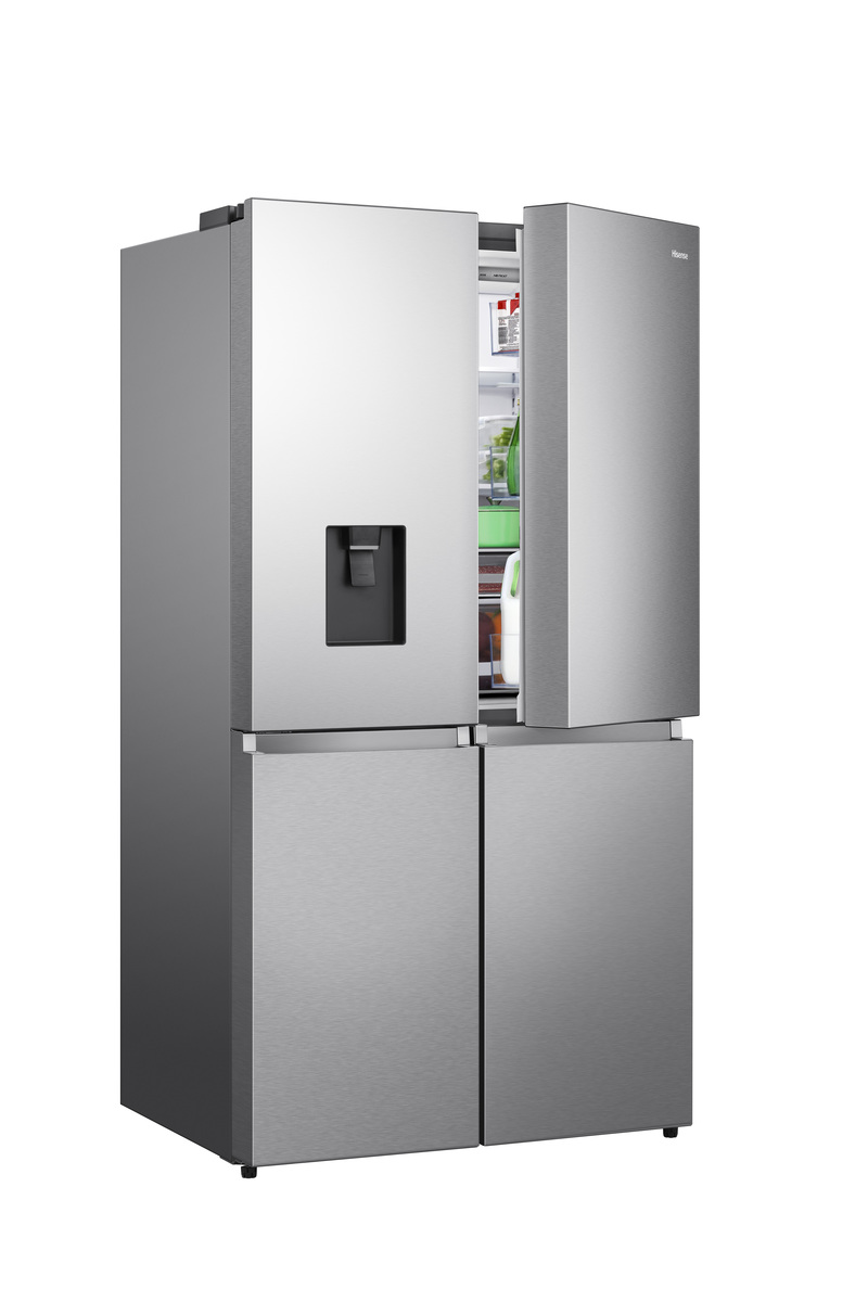 Hisense - RQ758N4SWSE – Frigorífico Americano 4 Puertas, Clase E, 606L, Inox