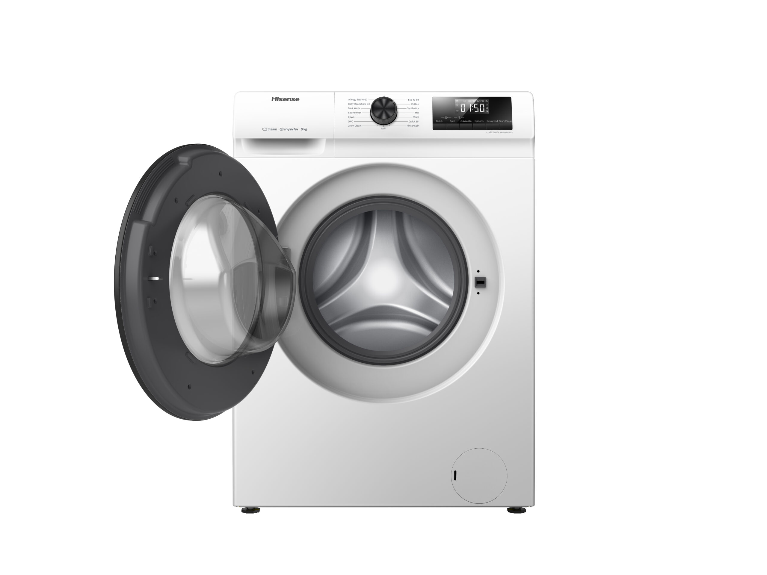 Hisense - WFQP901418VM – Lavadora, Clase B, 9 Kg, 1400 rpm, Blanco