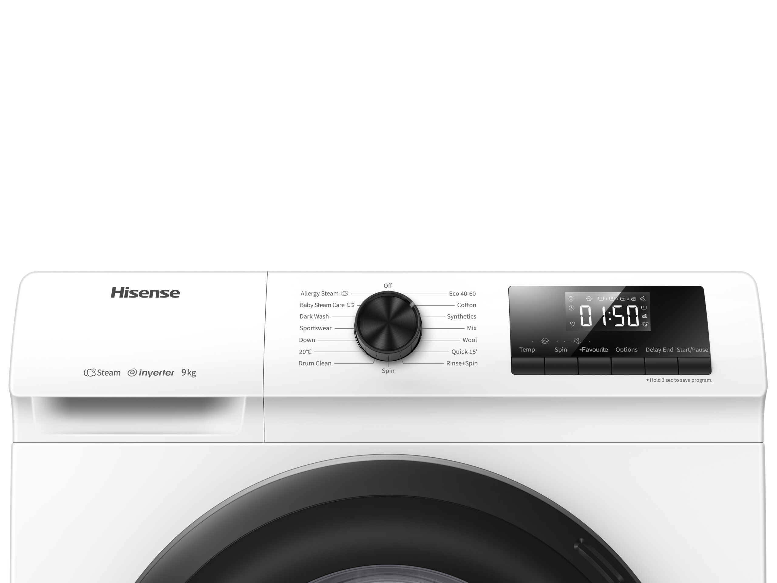 Hisense - WFQP901418VM – Lavadora, Clase B, 9 Kg, 1400 rpm, Blanco