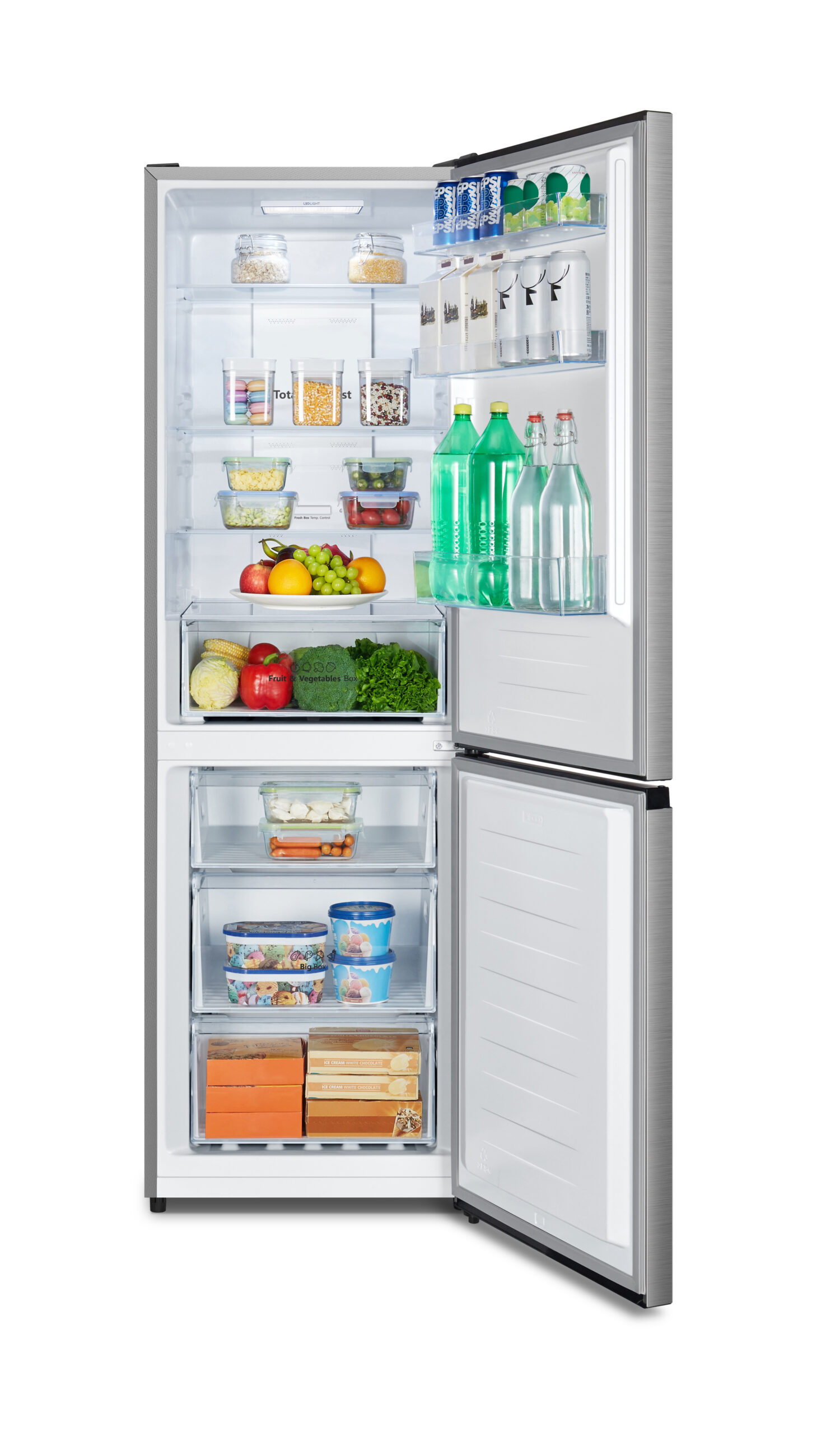 Hisense - RB390N4BCC – Frigorífico Combi 2 Puertas, Clase C , 304L, Inox