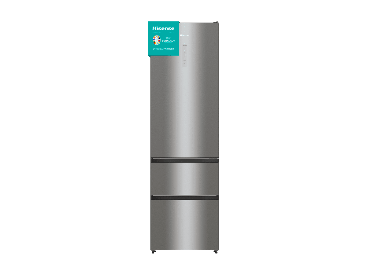 Hisense - RM469N4ACD – Frigorífico Combi 3 Puertas, Clase D , 368L, Inox, , 