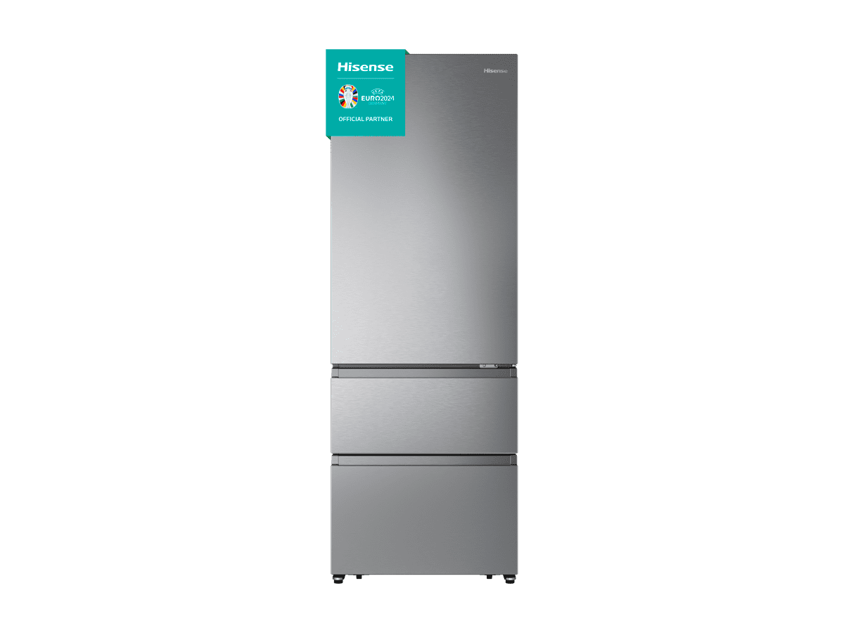 Hisense - RT641N4AIE – Frigorífico Combi 3 Puertas, Clase E , 493L, Inox, , 