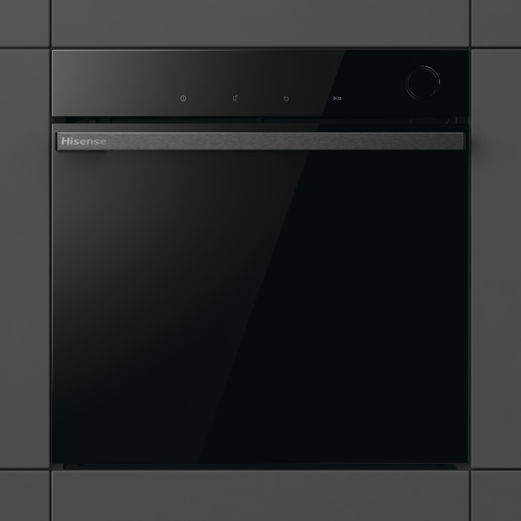 Hisense - BSA66346PBGWIFI – Horno Pirolitico , Cocción Vapor Con Depósito, Clase A+ , 77L, Cristal Negro